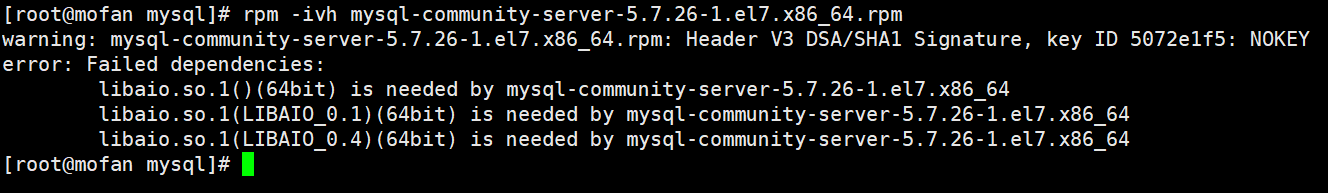 安装MySQL缺少libaio