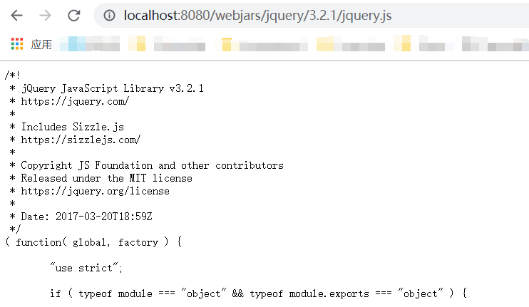 webjars-地址栏访问jQuery